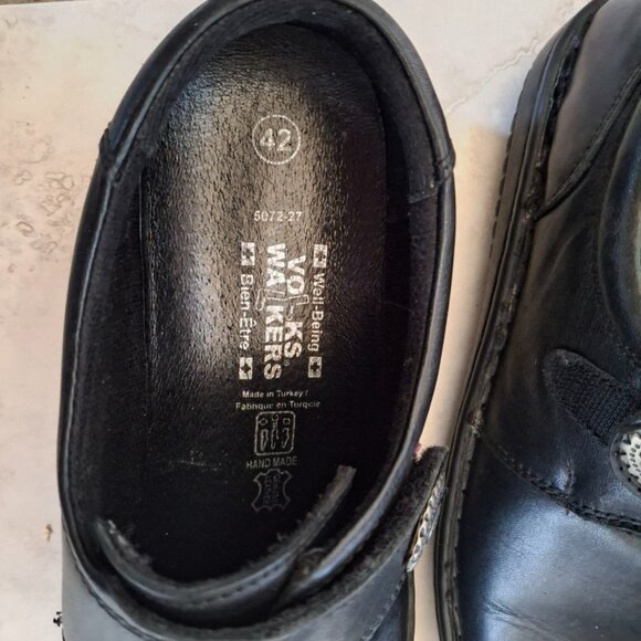 Volks Walkers Black Leather Velcro Comfort Shoes | EU 42 (US 11) - Picture 5 of 7